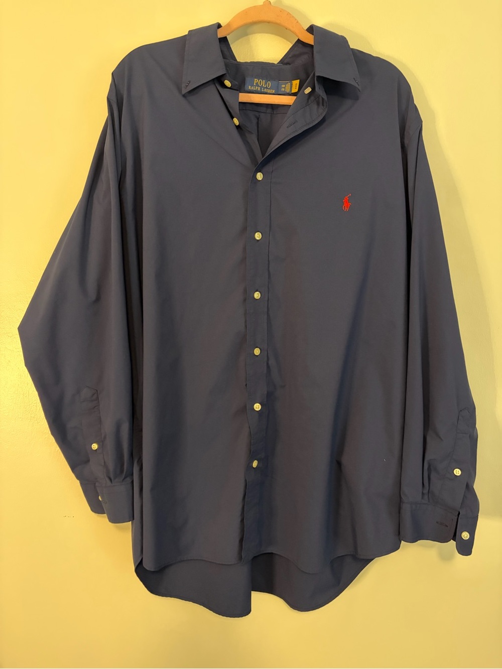 Polo by Ralph Lauren Men's Long Sleeve Button-Down Shirt - Navy with Red Pony